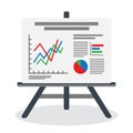 Flipchart, whiteboard screen with marketing data Royalty Free Stock Photo