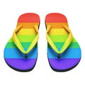 Flipflops in rainbow colors isolated on white generative ai illustration