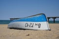 Flipped boat on the sea varna, Bulgaria Royalty Free Stock Photo