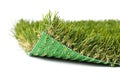 Flipped Up Section of Artificial Turf Grass On White Background Royalty Free Stock Photo