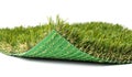Flipped Up Section of Artificial Turf Grass On White Background Royalty Free Stock Photo