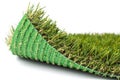 Flipped Up Section of Artificial Turf Grass On White Background Royalty Free Stock Photo