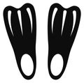 Flippers black icon. Swim fins. Diving footwear