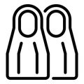 Flippers icon, outline style