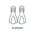 Flippers vector line icon, linear concept, outline sign, symbol