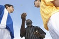 Flipping A Coin Before The Game Royalty Free Stock Photo