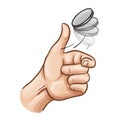 Flipping Coin Hand Drawn Vector Illustration Royalty Free Stock Photo