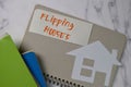 Flipping House text on sticky notes isolated on office desk Royalty Free Stock Photo