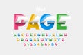 Flipping pages style colorful font