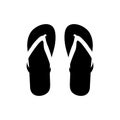 Flips Flops Silhouette. Black and White Icon Design Element on Isolated White Background