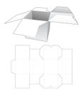 2 flips square packaging box die cut template