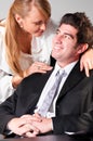 Flirting at office Royalty Free Stock Photo