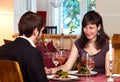 Flirting Over A Romantic Dinner Royalty Free Stock Photo