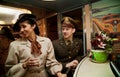 Flirting on the Troop Train Royalty Free Stock Photo