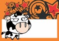 Flirty Little big head cow expression background