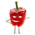 Flirty red bell pepper with languid face