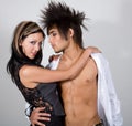 Flirty Urban Couple Royalty Free Stock Photo