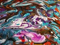 Fliud Art Abstract Trendy colorful background, fashion wall paper. Alcohol ink. Epoxy resin.Marbleized effect.Liquid acrylic paint