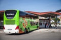 Flixbus bus ready for departure in Vukovar Bus station. Flixbus is a German brand which offers low cost intercity bus service