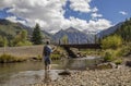 Fly Fishing on the San Miguel river near Telluride, Colorado Royalty Free Stock Photo