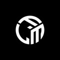 FLM letter logo design on black background. FLM creative initials letter logo concept. FLM letter design Royalty Free Stock Photo