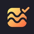 Float effect applying orange solid gradient ui icon for dark theme