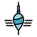 Float fishing water icon color outline vector Royalty Free Stock Photo