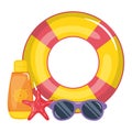 Float lifeguard with blocker solar and sunglasses