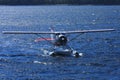 Float plane in blue ocean water Royalty Free Stock Photo