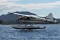 Float plane landing in Ketchikan Alaska Royalty Free Stock Photo