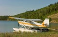 A float plane on a small lake in northern british columbia Royalty Free Stock Photo