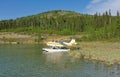 A float plane on a small lake in northern british columbia Royalty Free Stock Photo