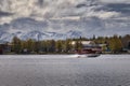 Float plane taking off water in Anchorage Royalty Free Stock Photo