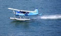 Float plane, taking off from water Royalty Free Stock Photo