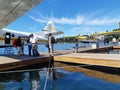 Float planes at the pier