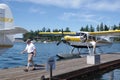 Float planes at the pier