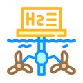 floatage station for hydrogen production color icon vector illustration