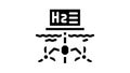 floatage station for hydrogen production glyph icon animation