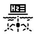 floatage station for hydrogen production glyph icon vector illustration