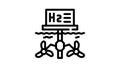 floatage station for hydrogen production line icon animation