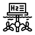 floatage station for hydrogen production line icon vector illustration