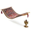 Floated magic carpet isolated on white background Royalty Free Stock Photo