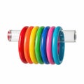 Floating acrylic bangle stacking rod on solid white background Royalty Free Stock Photo