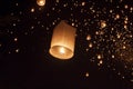 Floating asian lanterns in Chiang Mai Thailand Royalty Free Stock Photo