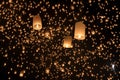 Floating asian lanterns in Chiang Mai Thailand Royalty Free Stock Photo