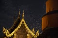 Floating asian lanterns in old town,Chiang Mai. Royalty Free Stock Photo