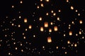 Floating sky lanterns in Chiang Mai ,Thailand Royalty Free Stock Photo