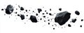 Floating Asteroids Isolated on White Background Royalty Free Stock Photo