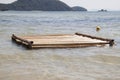 Floating bamboo raft