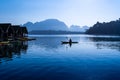 Floating bangalows at Cheow Lan Dam Royalty Free Stock Photo